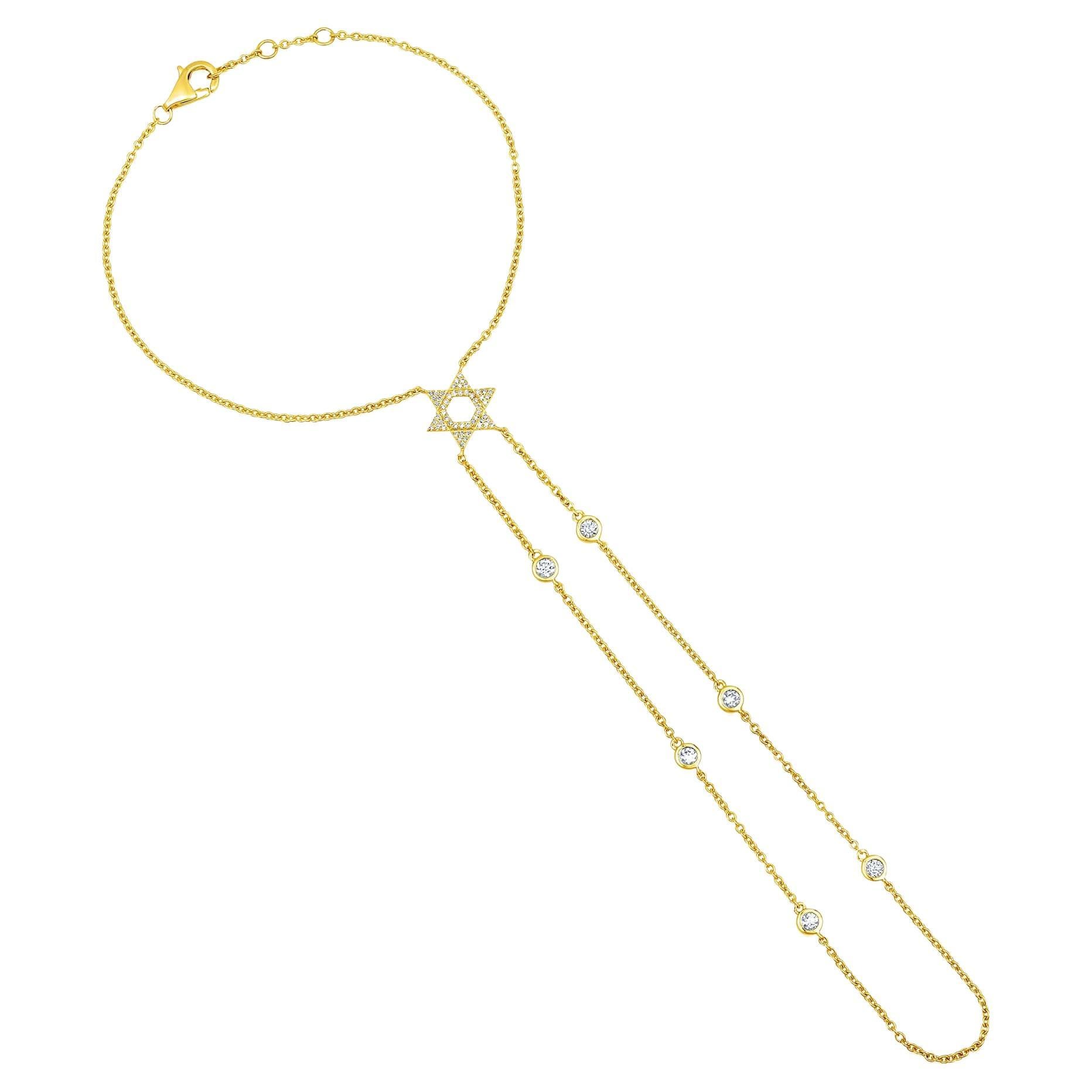 Star of Elegance 14K Gelbgold Diamanten Handkette