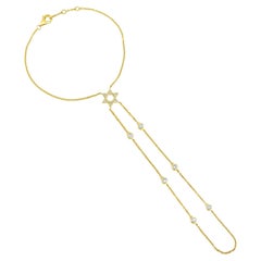 Chaîne à main en or jaune 14K avec diamants Étoile d'Elegance