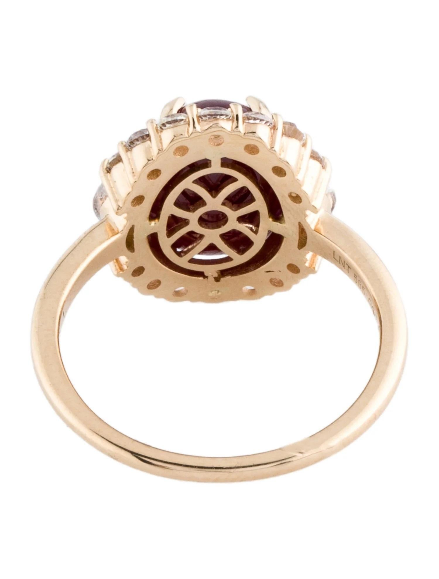 Oval Cut 14K Yellow Gold 6.19ctw Oval Cabochon Ruby & 0.71ctw Sapphire Cocktail Ring, Siz