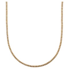 14K Gelbgold 6,30 Karat Diamant-Tenniskette Halskette