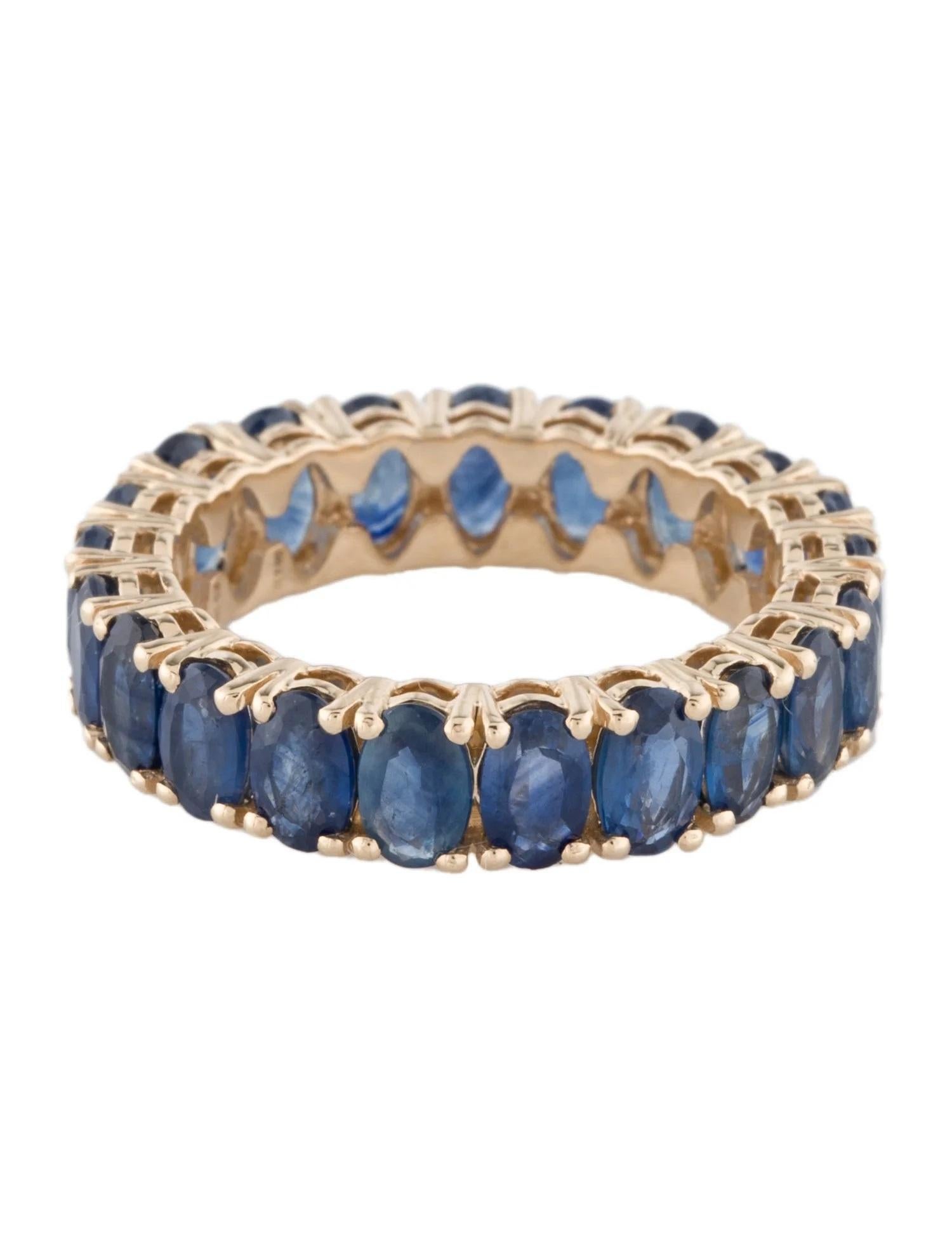 Oval Cut 14K Yellow Gold 6.37ctw Blue Sapphire Eternity Band, Size 7, Oval Brilliant Sapp