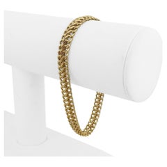 14k Yellow Gold 6.3g Ladies 8mm Fancy Double Curb Link Bracelet Italy 7.5"