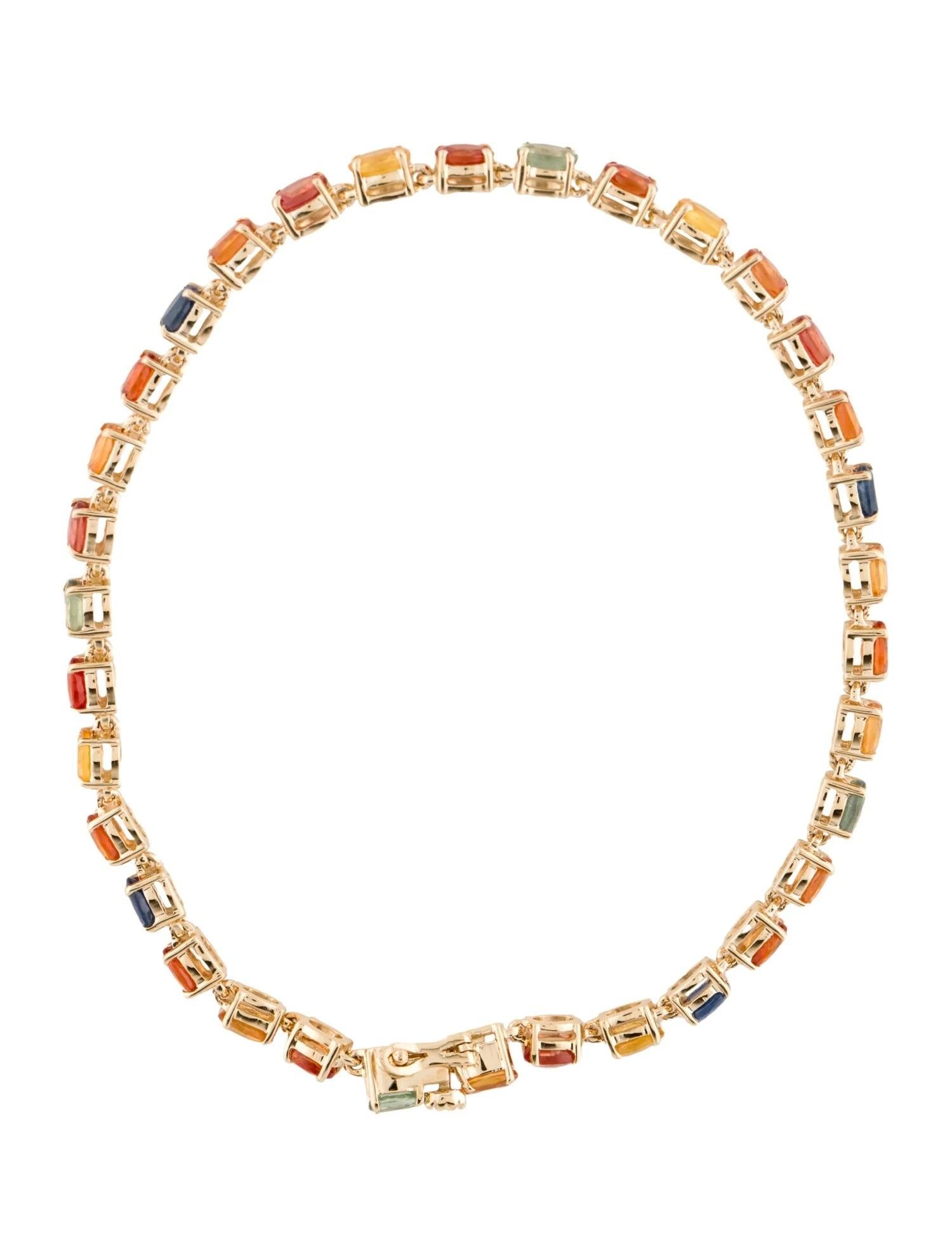 Artiste Bracelet à maillons Brillia modifié en or jaune 14 carats avec saphirs multicolores de 6,46 carats en vente