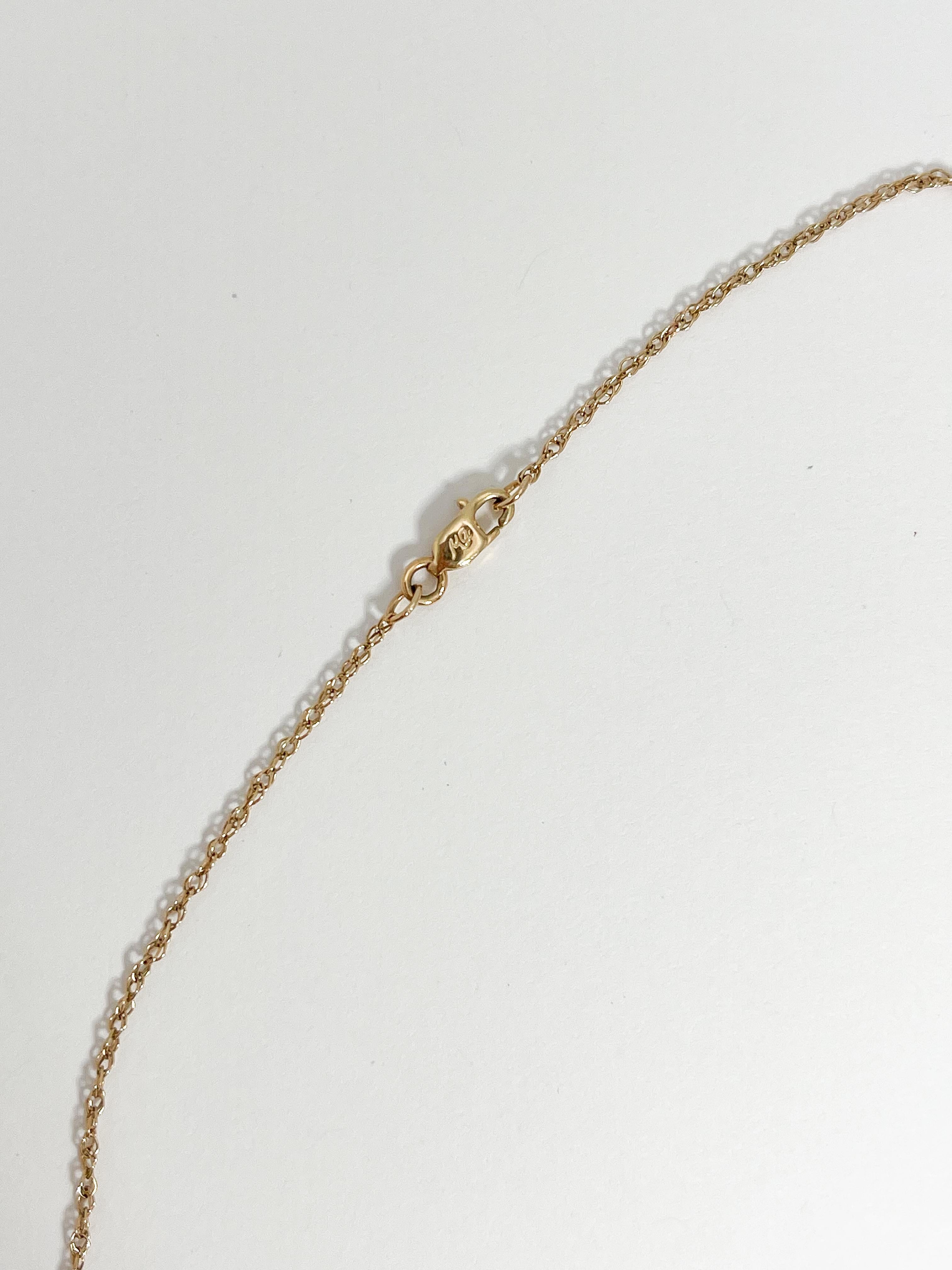 14K Yellow Gold .65 CT Pear Emerald and .60 CTW Diamond Necklace In Excellent Condition For Sale In Stuart, FL