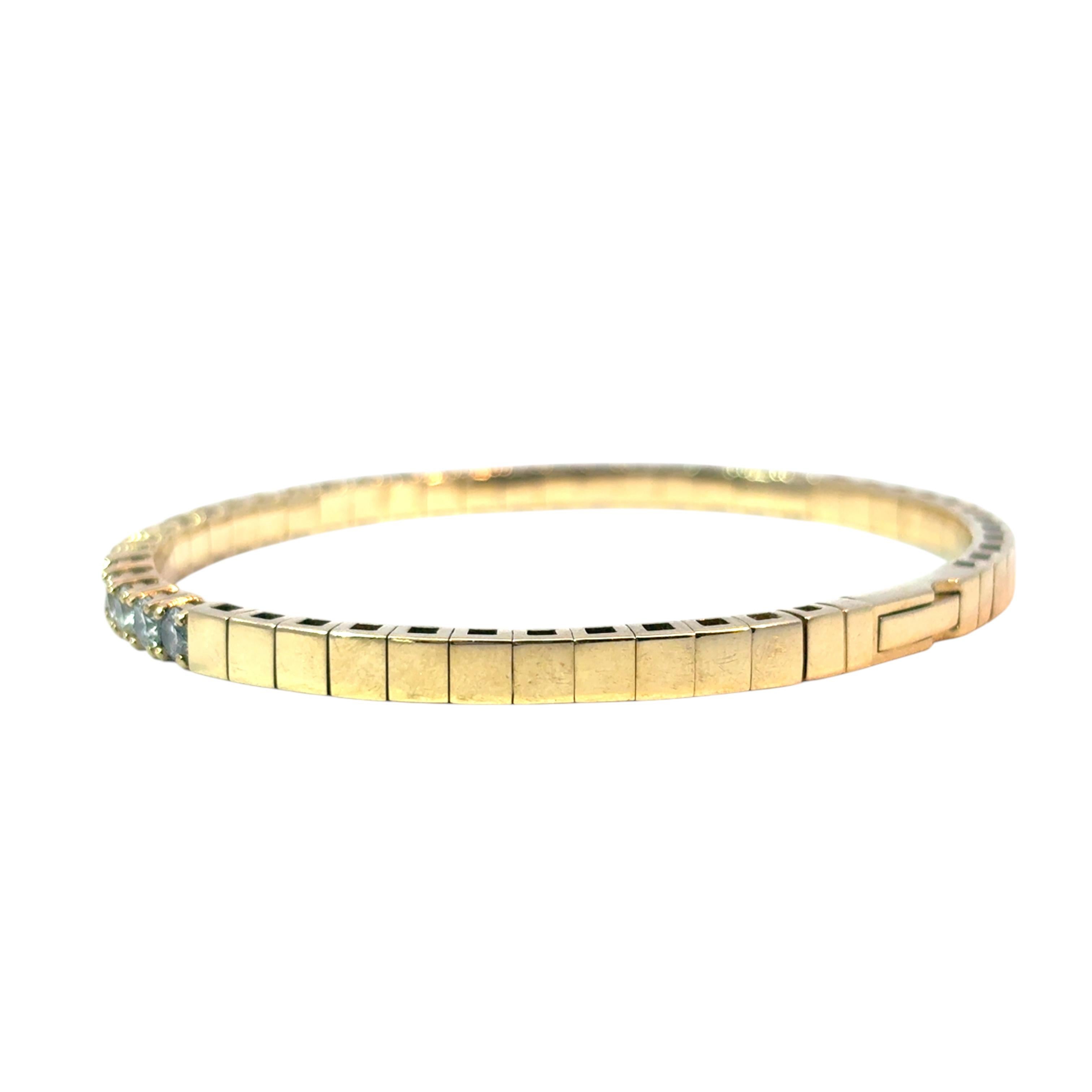 Bracelet jonc en or jaune 14 carats serti de 6,5 carats de diamants en vente 3