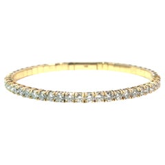Bracciale Bangle in oro giallo 14k con diamanti incastonati da 6,5 carati