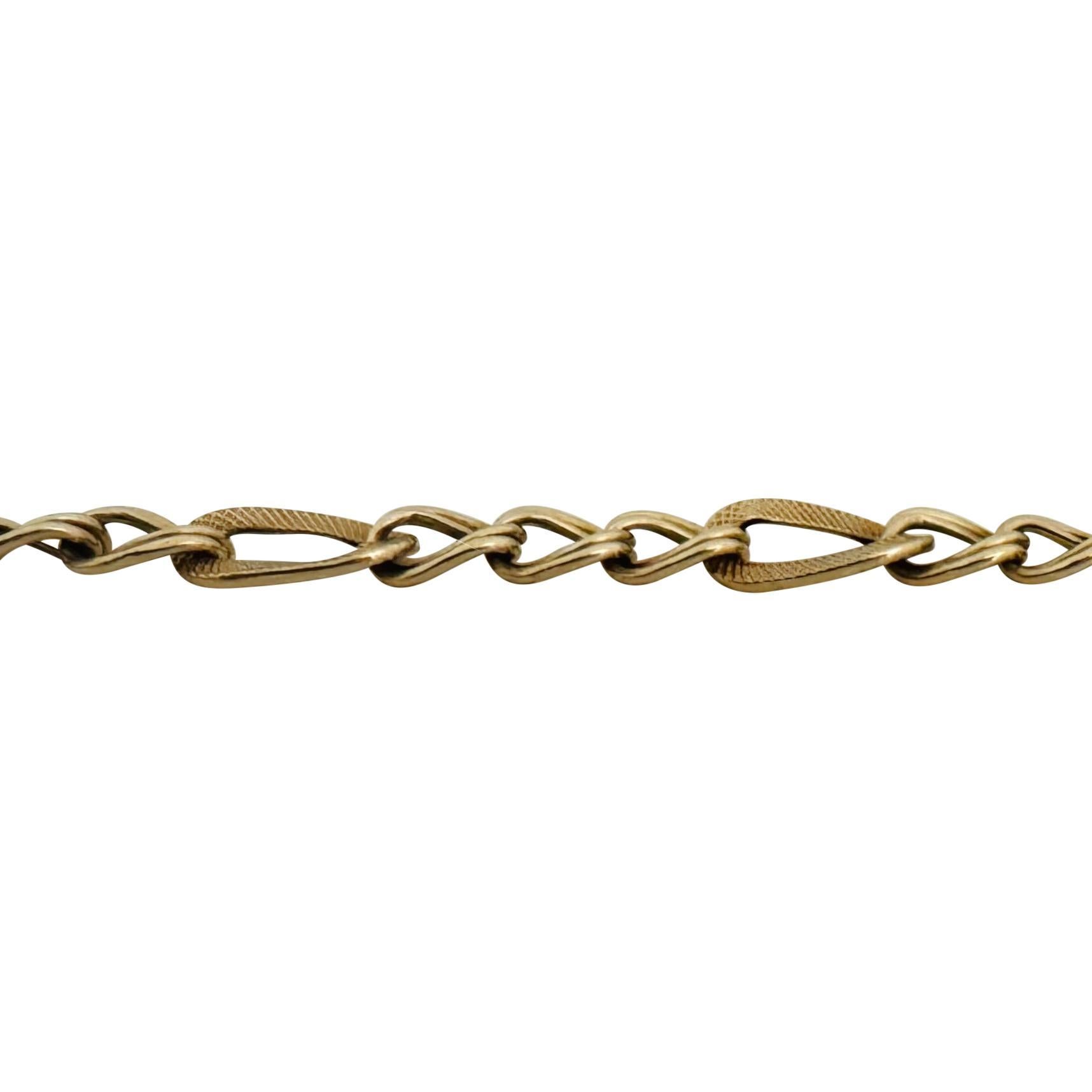 14k Gelbgold 6,5g Hohllicht 8mm Fancy Curb Gliederarmband Italien 7,75