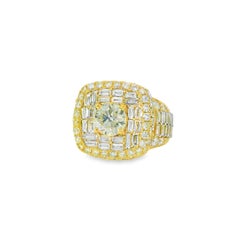 14k Yellow Gold 6.70ctw Baguette Cut and 2.01ctw Round Brilliant Diamonds Ring