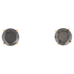 14K Gelbgold 6,79ctw Schwarze Diamant-Ohrstecker