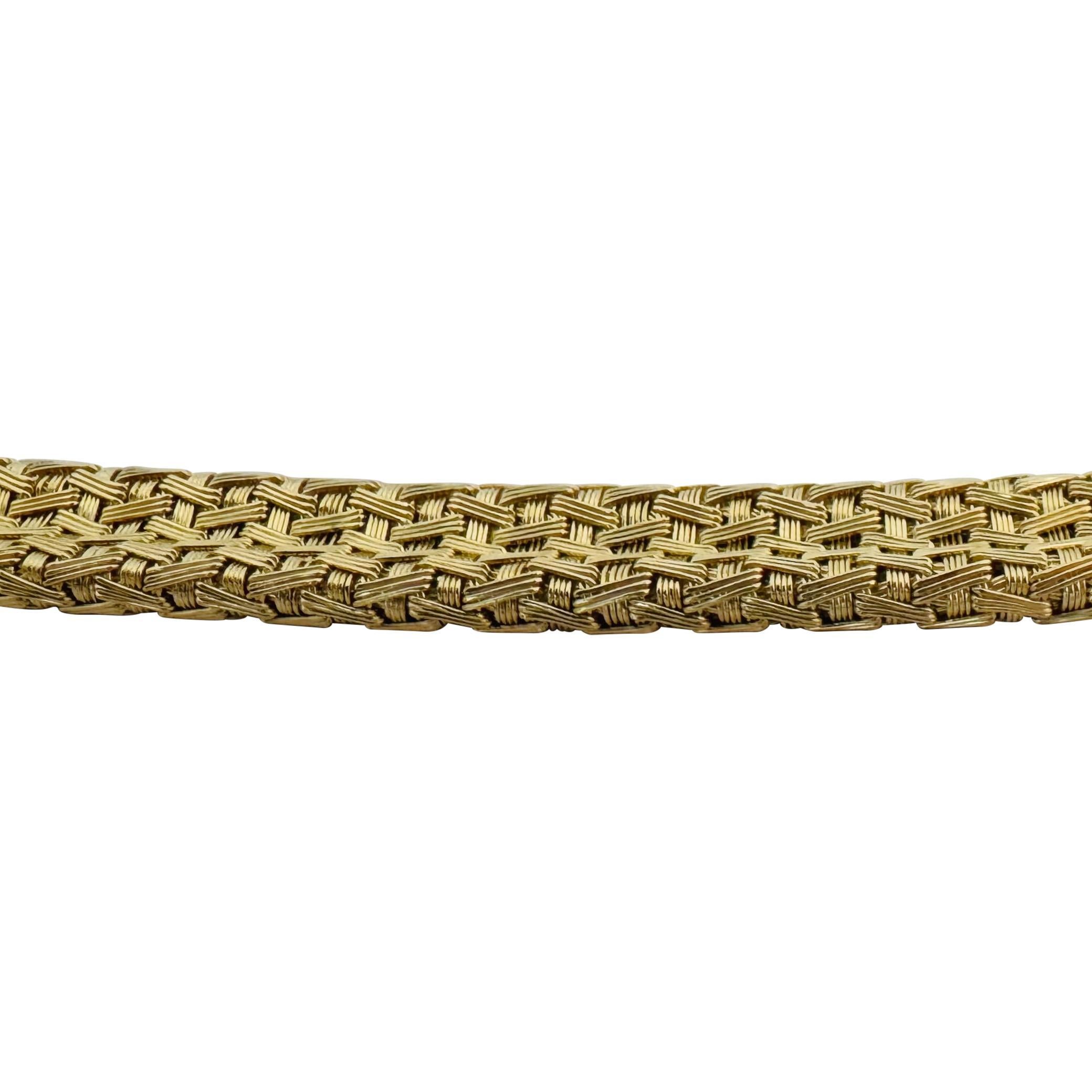 Donna Collana con maglie intrecciate in oro giallo 14k 67g solido 10mm Italia 17