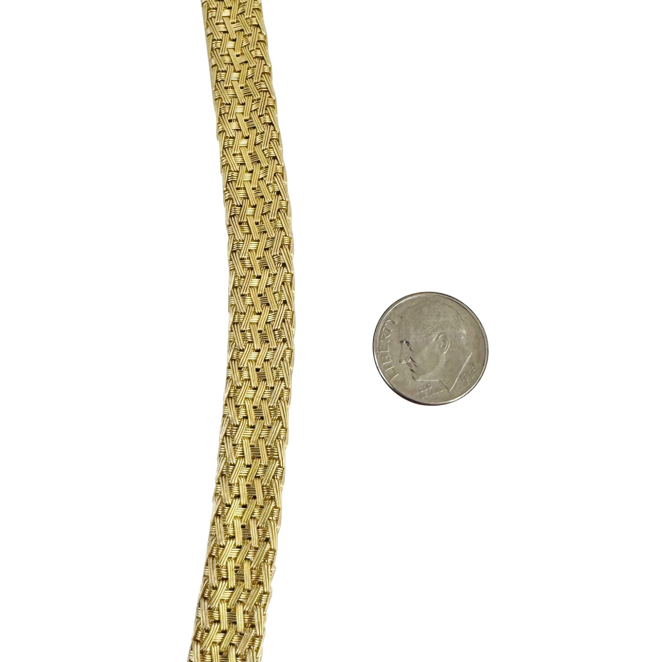 Collana con maglie intrecciate in oro giallo 14k 67g solido 10mm Italia 17