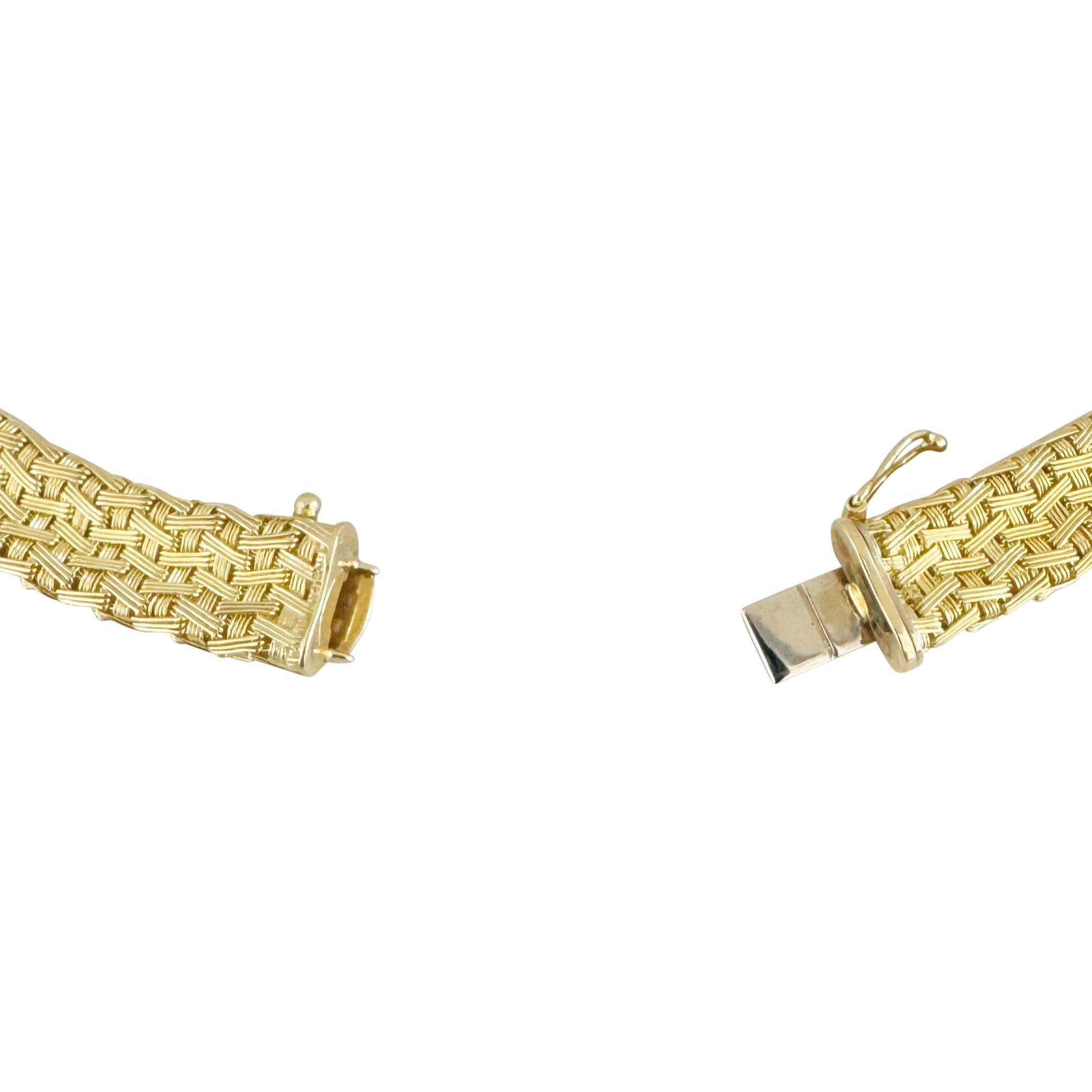 Collana con maglie intrecciate in oro giallo 14k 67g solido 10mm Italia 17