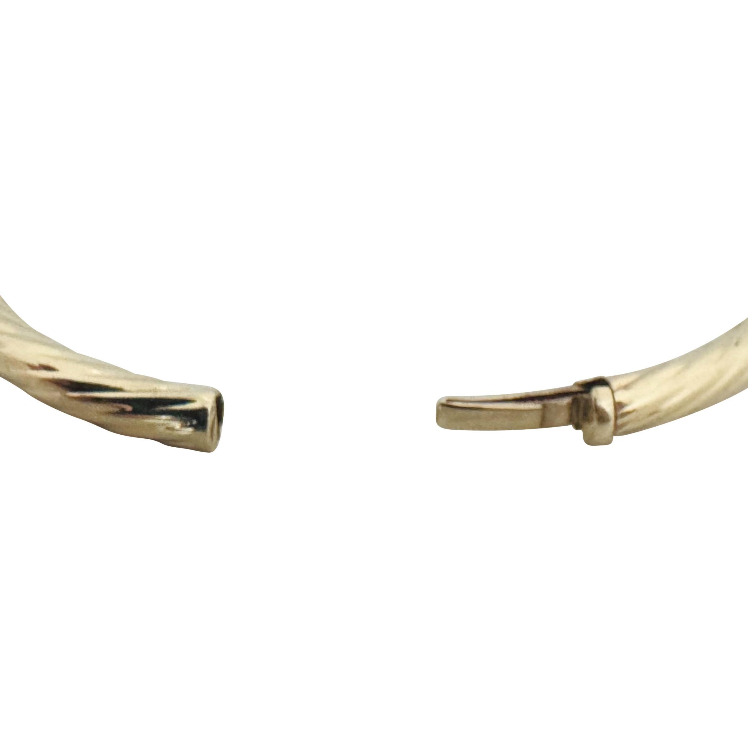 14k Yellow Gold 6g Ladies 4mm Twisted Spiral Bangle Bracelet Italy 6.75