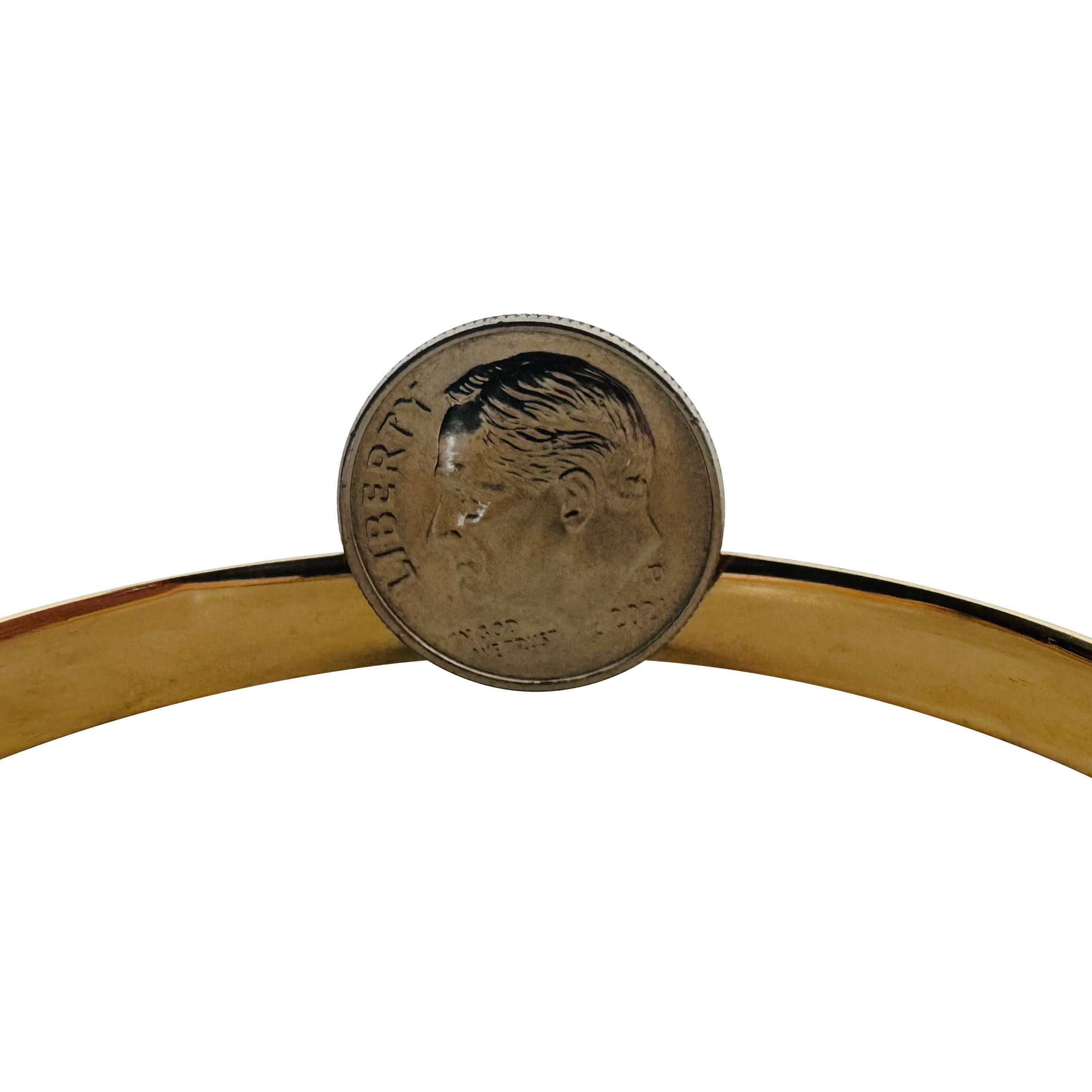 14k Yellow Gold 6g Ladies Vintage 6.5mm Textured Bangle Bracelet 7.5