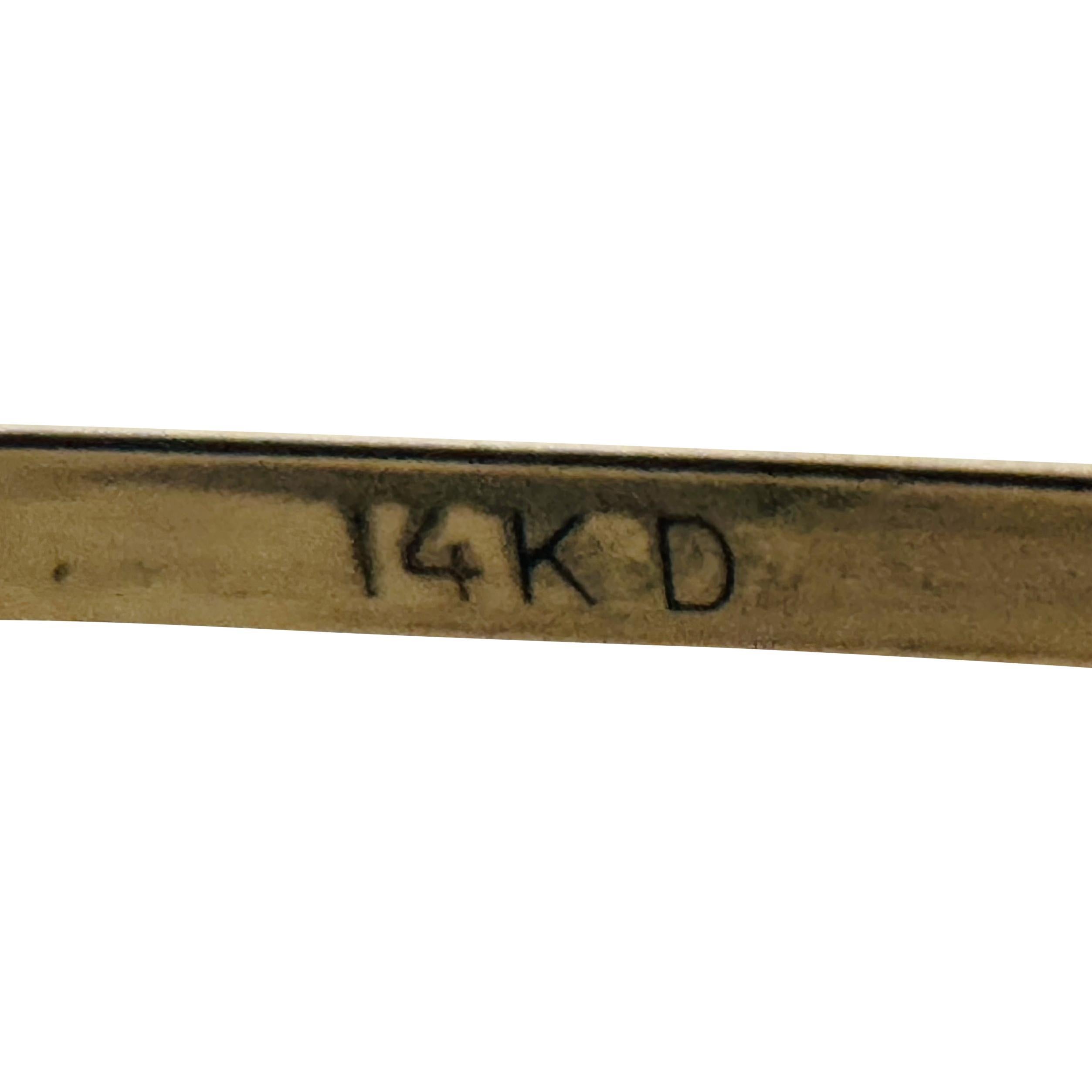 14k Yellow Gold 6g Ladies Vintage 6.5mm Textured Bangle Bracelet 7.5