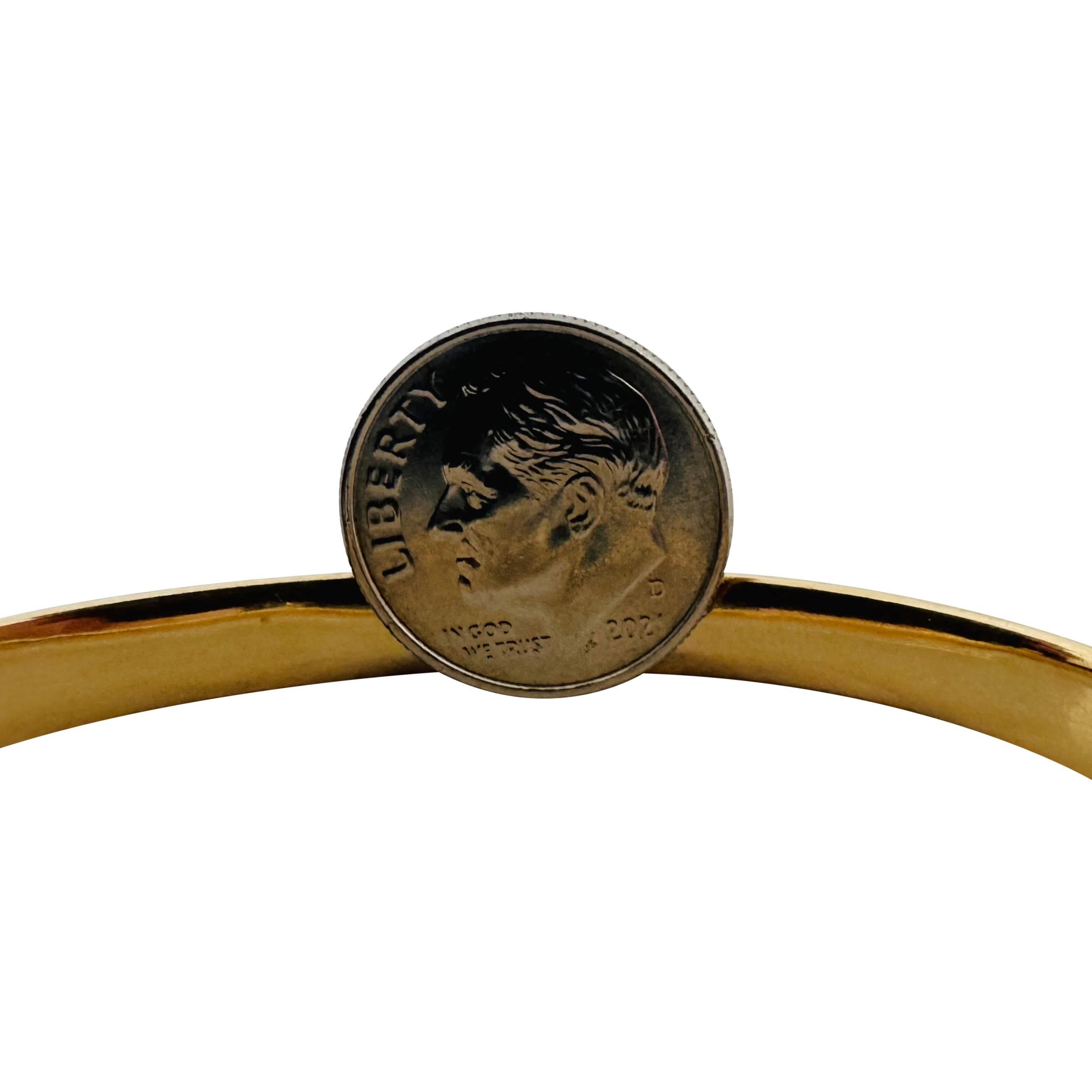 14k Yellow Gold 6g Vintage Ladies 5.5mm Etched Bangle Bracelet 6.5
