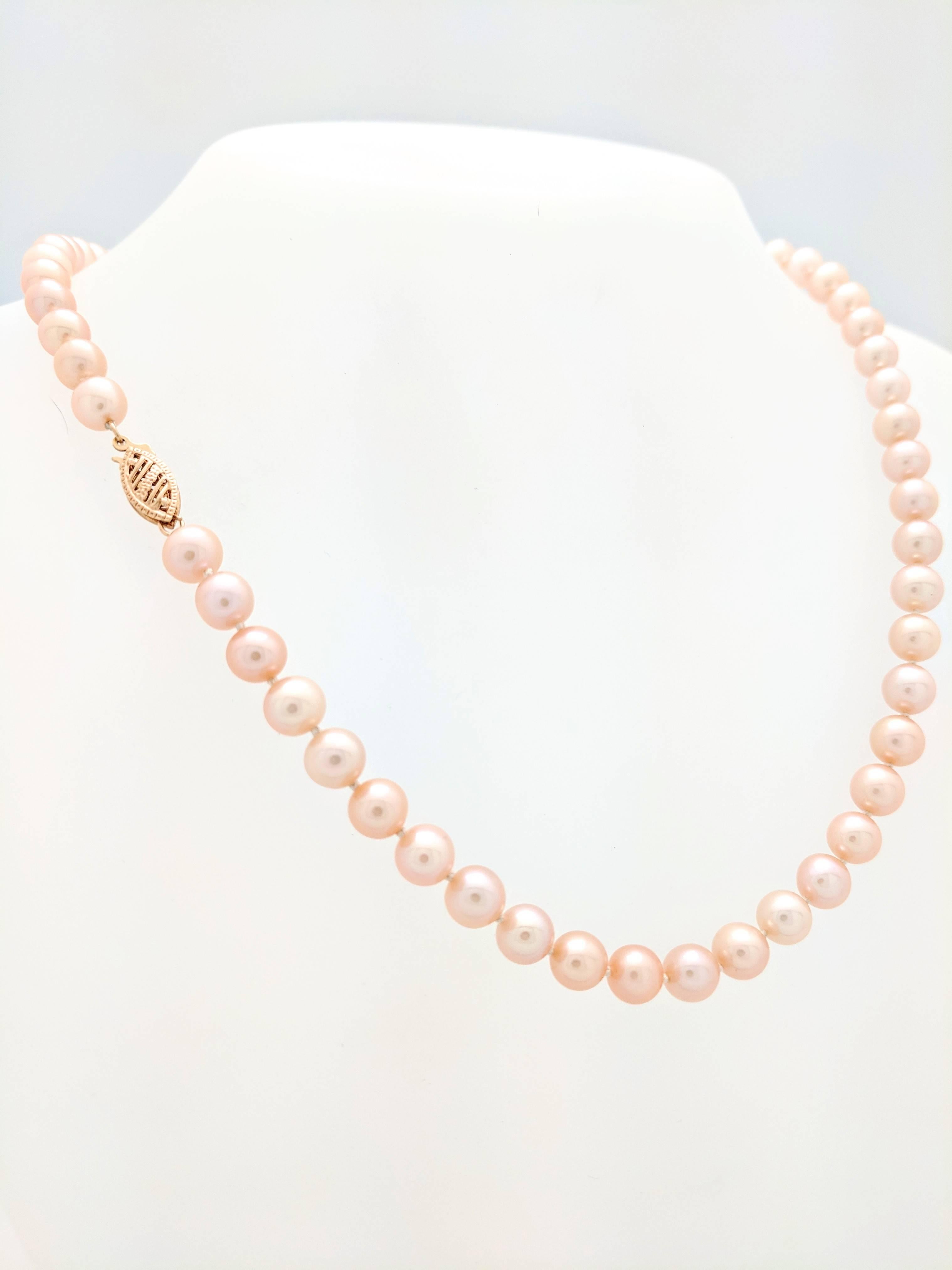 pink pearl necklaces