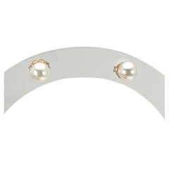14K Yellow Gold 6MM White Pearl Stud Earring