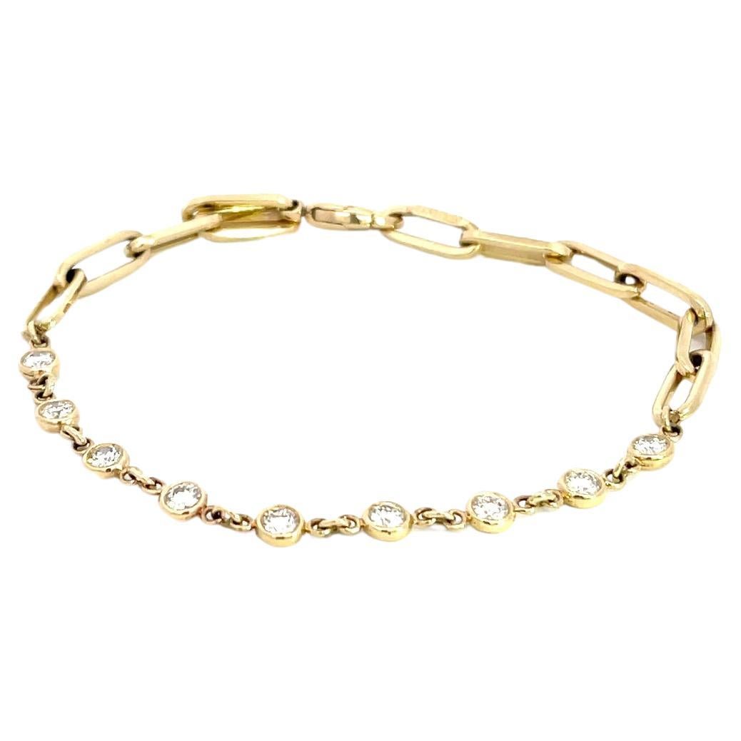 1.92 Carat Diamond Paper Clip Bracelet in 14K Yellow Gold For Sale at 1stDibs sam's club