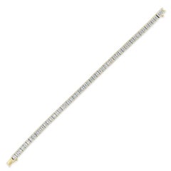 14K Yellow Gold Diamond Baguette & Round 3.25ct Bracelet for Her