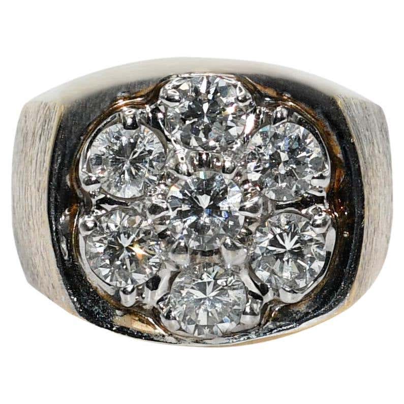 Mens Diamond Cluster Ring - 110 For Sale on 1stDibs | vintage mens ...