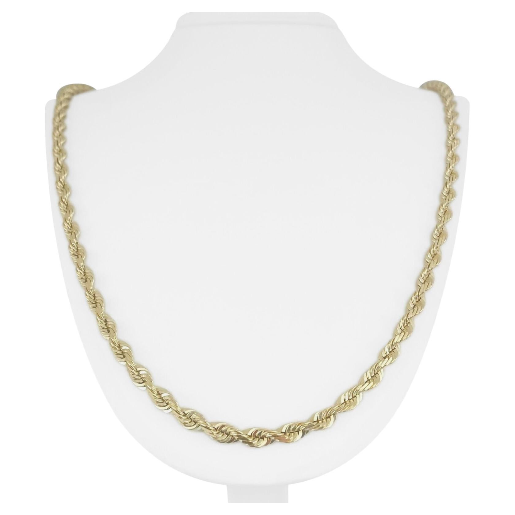 14k Yellow Gold Solid Diamond Cut Rope Chain (1.80 mm)
