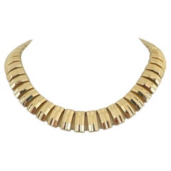 14k Yellow Gold 72.2g Heavy Sparkling 16mm Fancy Link Necklace Italy 16"