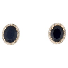 Pendientes de oro amarillo de 14 quilates con zafiro de 7,39 quilates y diamantes de 0,27 quilates