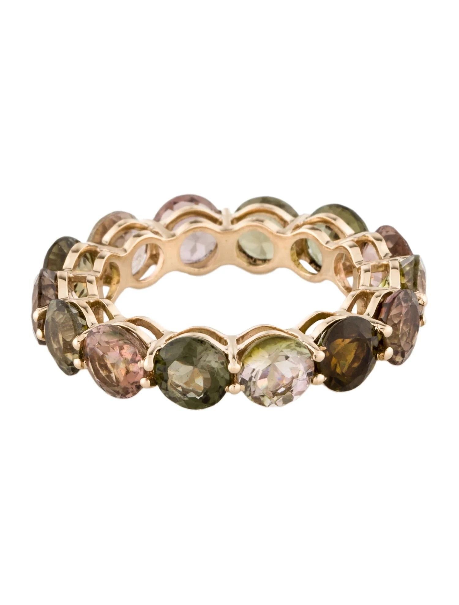 Round Cut 14K Yellow Gold 7.53ctw Tourmaline Eternity Band, Size 7,  Round Brilliant Tourm