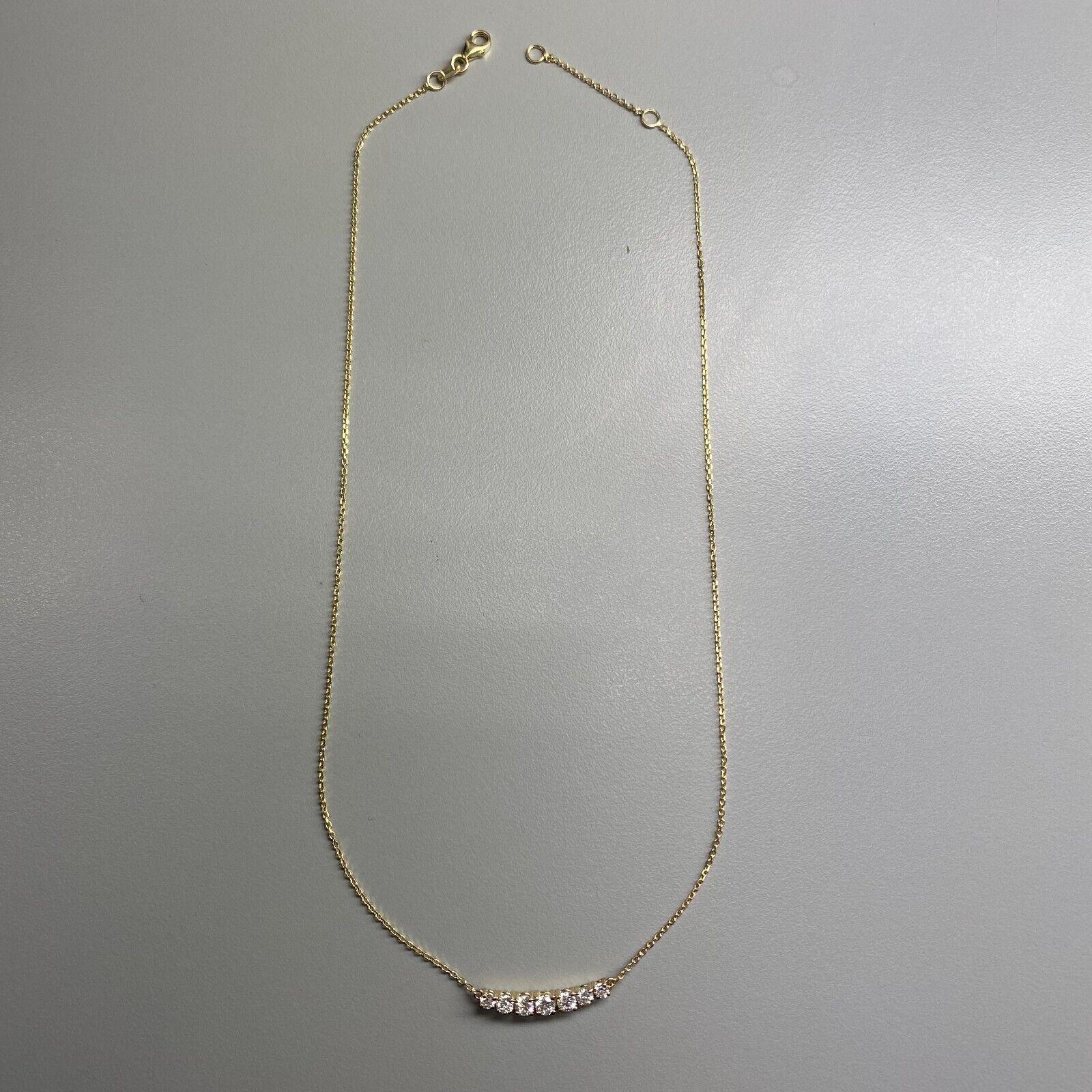 14K Gelbgold .75CT Diamant-Halskette (Moderne) im Angebot