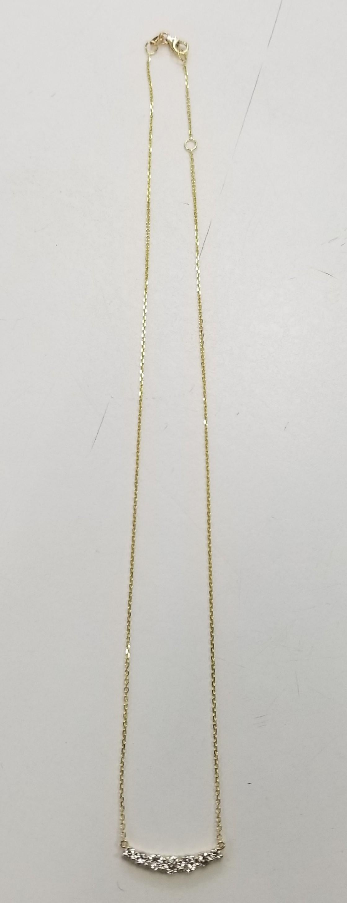 Modern 14K Yellow Gold .75CT Diamond Necklace For Sale