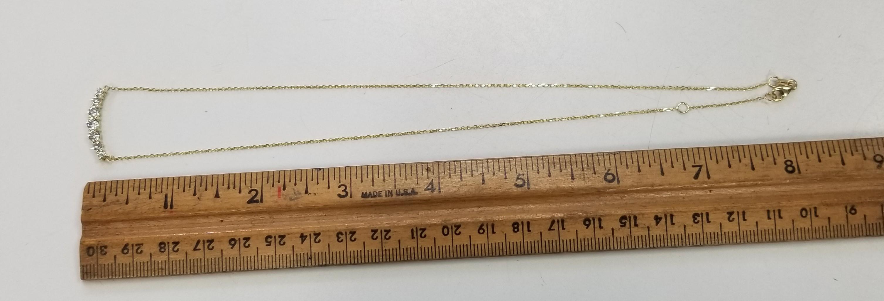 14K Yellow Gold .75CT Diamond Necklace In New Condition For Sale In Los Angeles, CA