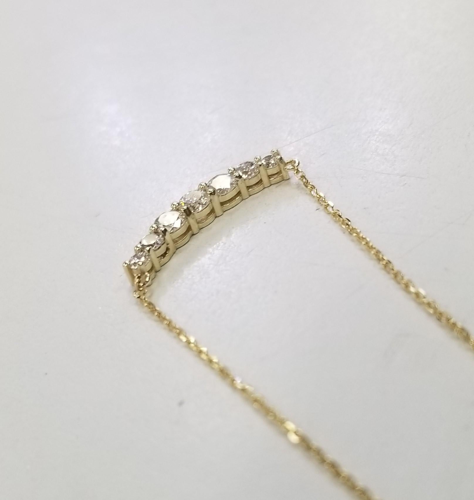 Women's or Men's 14K Yellow Gold .75CT Diamond Necklace For Sale