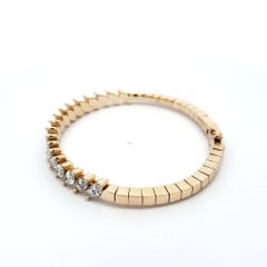 14k Yellow Gold 7.63 Carat Marquise-Cut Diamond Halfway Flexible Bracelet