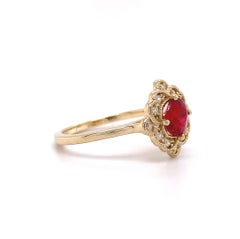 14K Yellow Gold .77ct Jedi Red Spinel & Diamond Ring