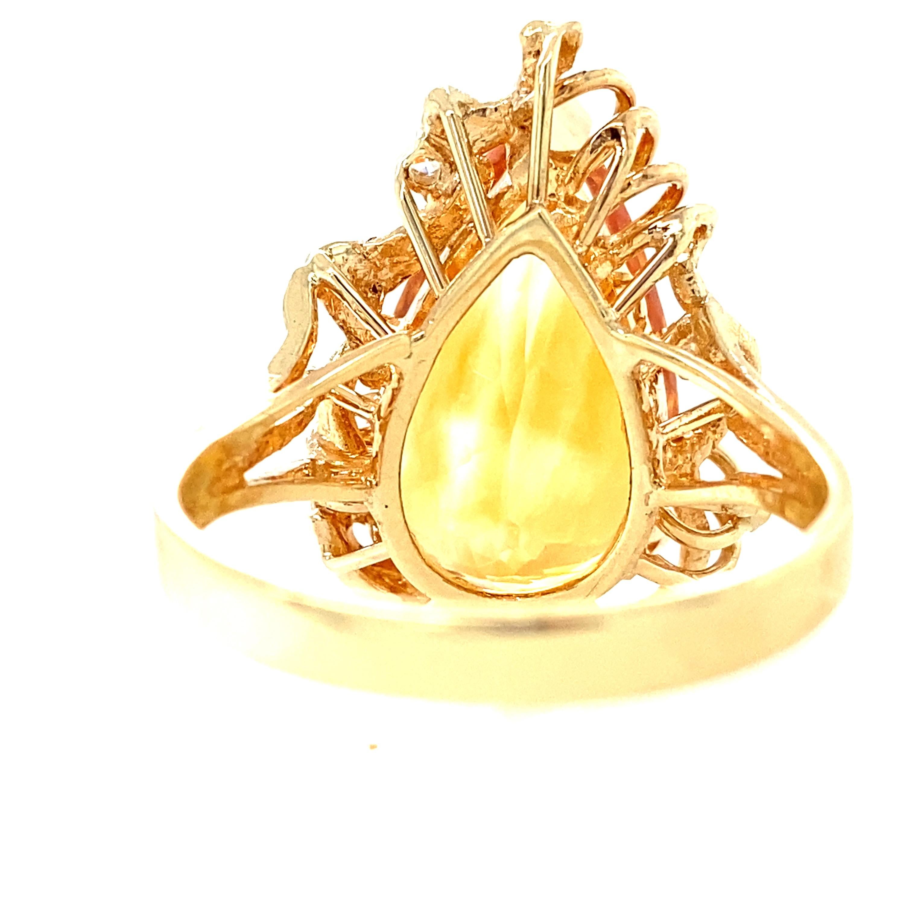 14K Yellow Gold 7.98ct Golden Citrine Ring 1970s In Good Condition In Towson, MD