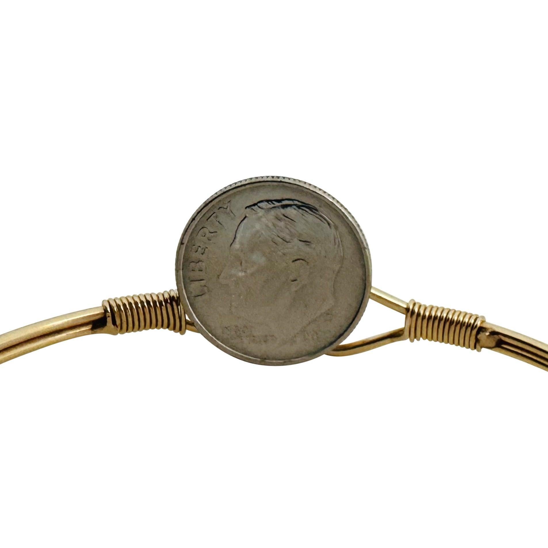 14k Yellow Gold 7g Ladies Ball Bead Hook Flex Bangle Bracelet 6.5