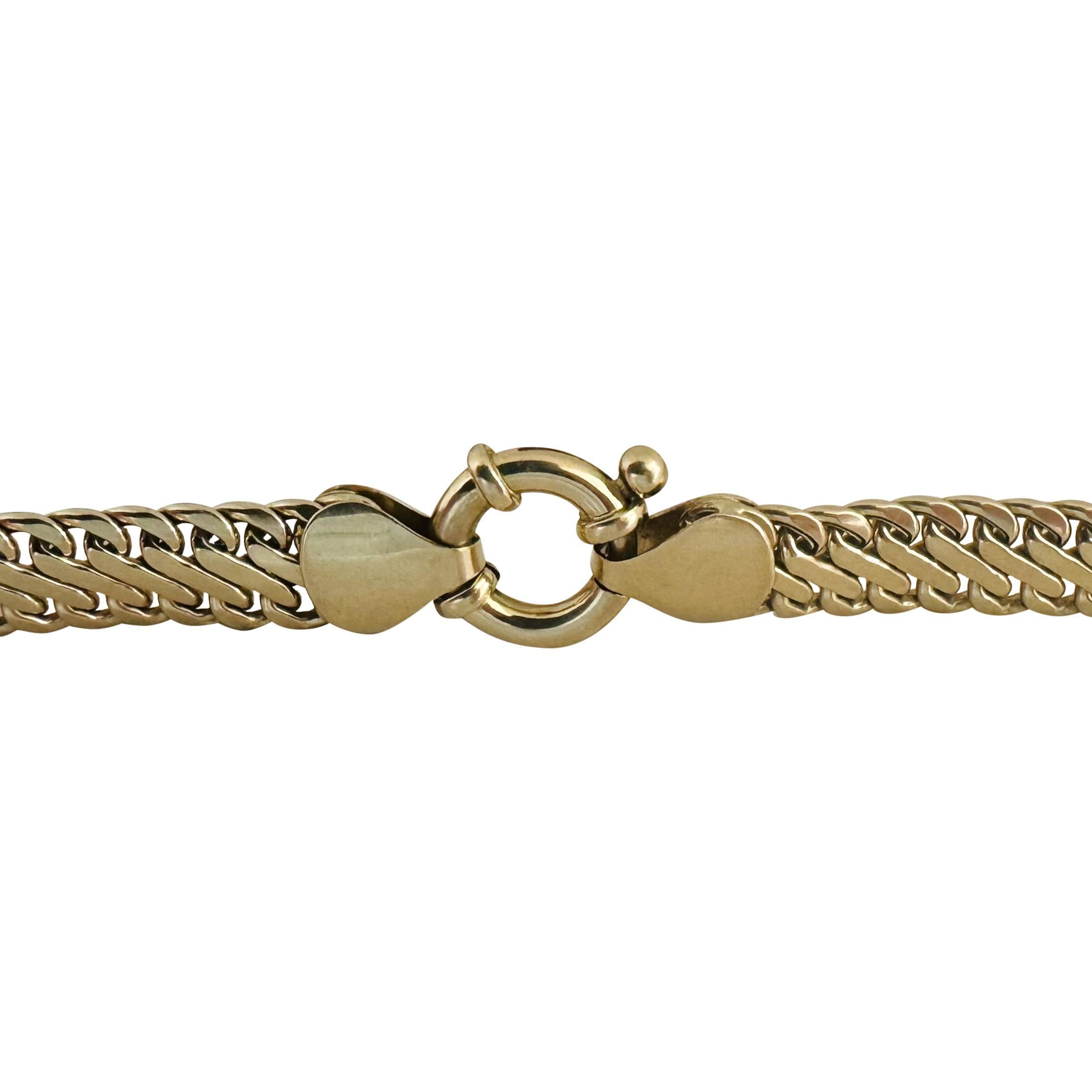 14k Gelbgold 7g poliertes flaches 7mm Fancy Curb Gliederarmband Italien 8
