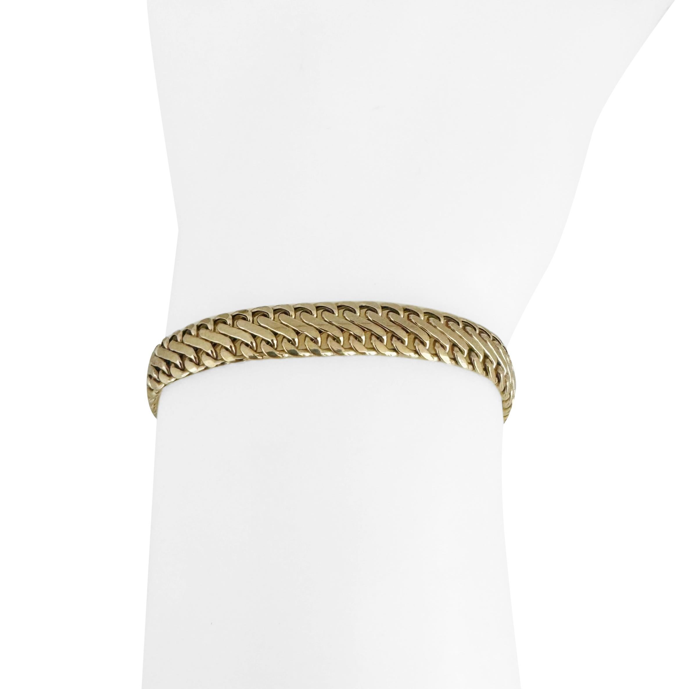 14k Gelbgold 7g poliertes flaches 7mm Fancy Curb Gliederarmband Italien 8