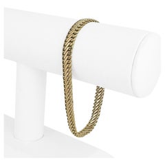 14k Gelbgold 7g poliertes flaches 7mm Fancy Curb Gliederarmband Italien 8"