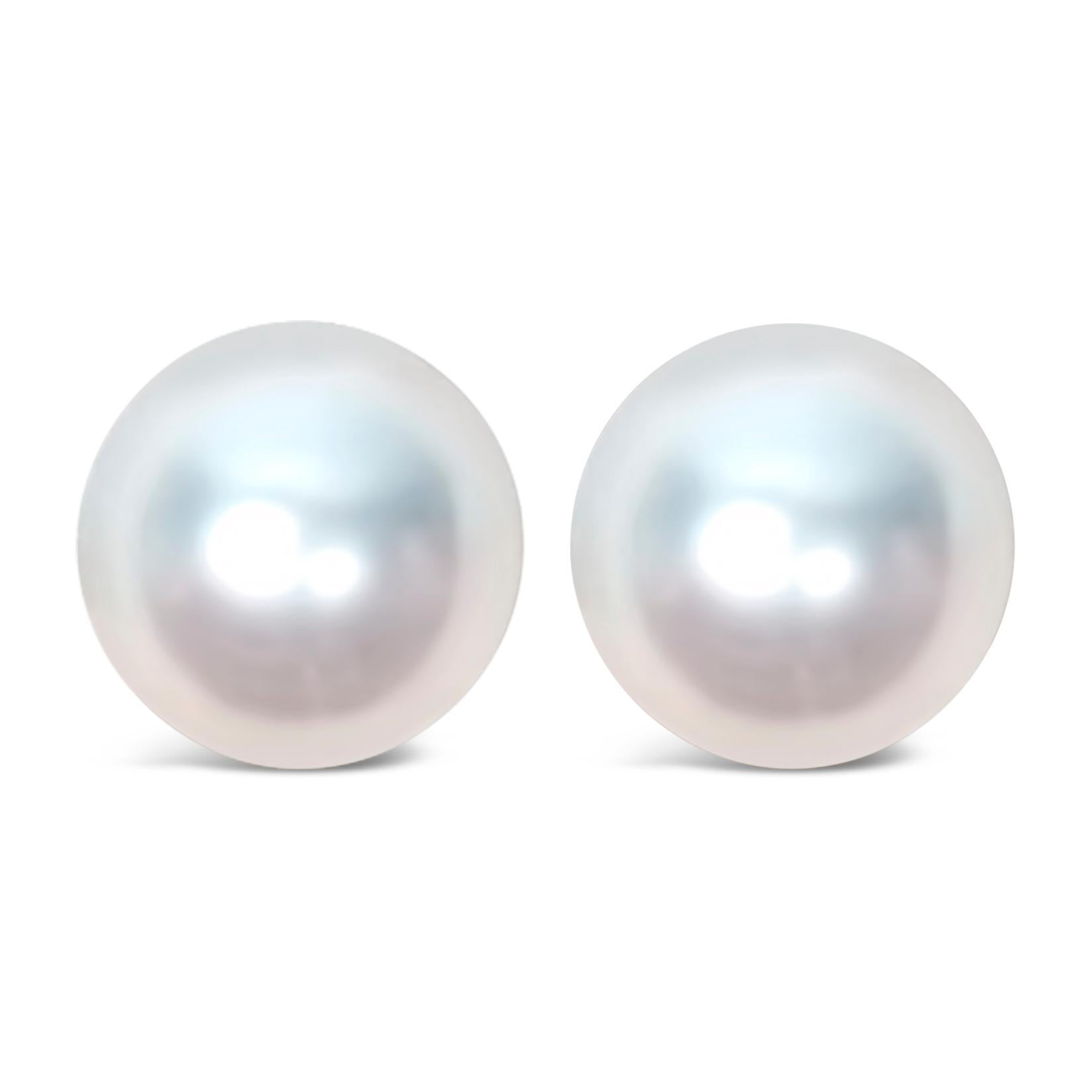 14K Yellow Gold 8-8.5MM Cultured Freshwater Pearl Solitaire Stud Earrings Contemporáneo en venta