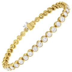 14K Yellow Gold 8.0 Carat Round-Cut Diamond Bracelet