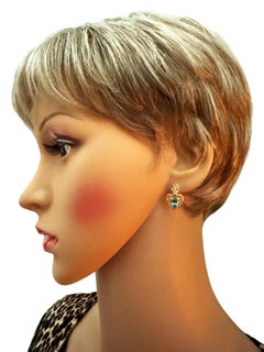 14k Yellow Gold .80 Carat Topaz Filigree Heart Shaped Post Earrings