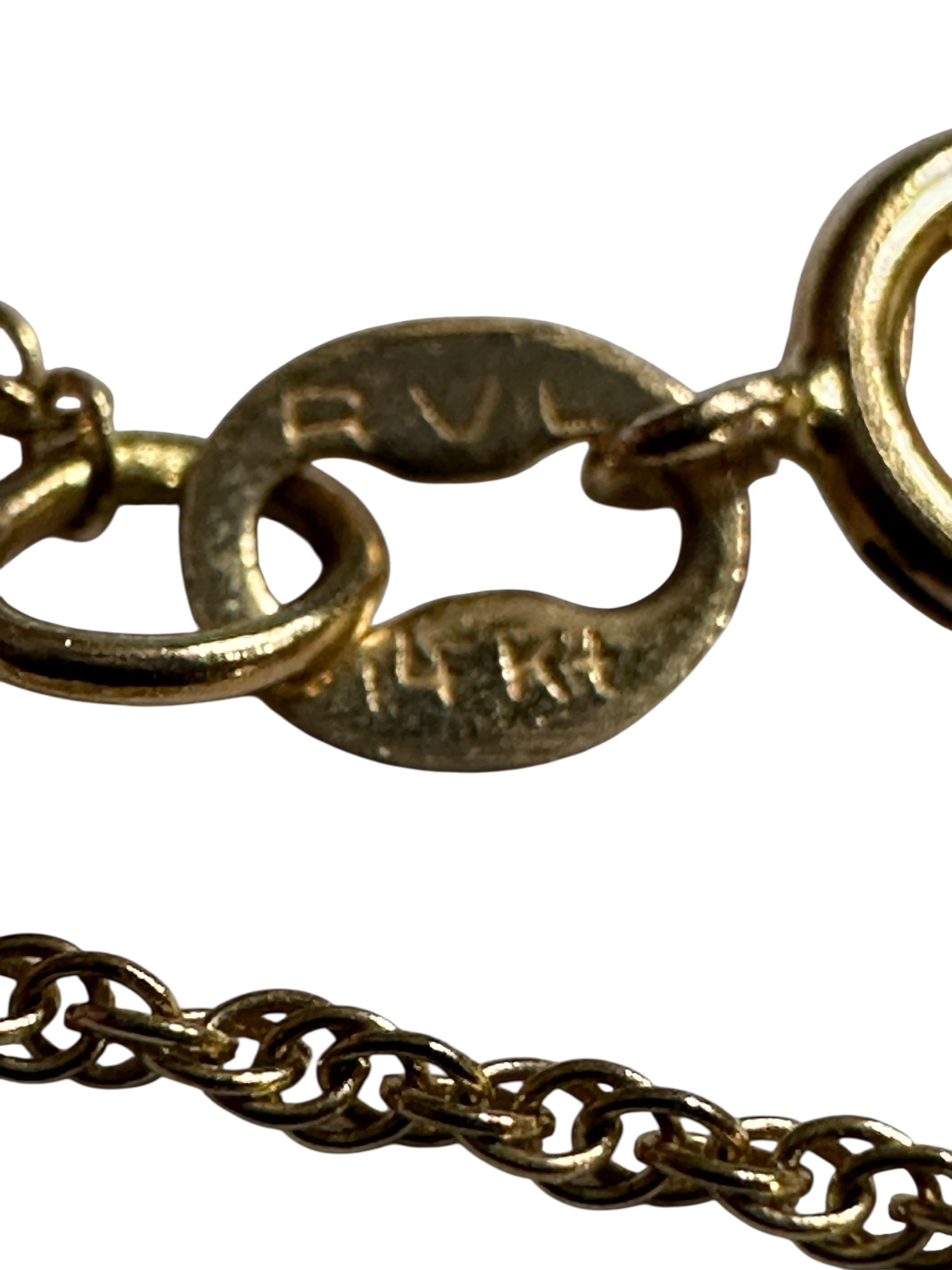 Art déco Collier en or jaune 14K avec pendentif en diamant trillion de 0,80 carat 18 pouces en vente