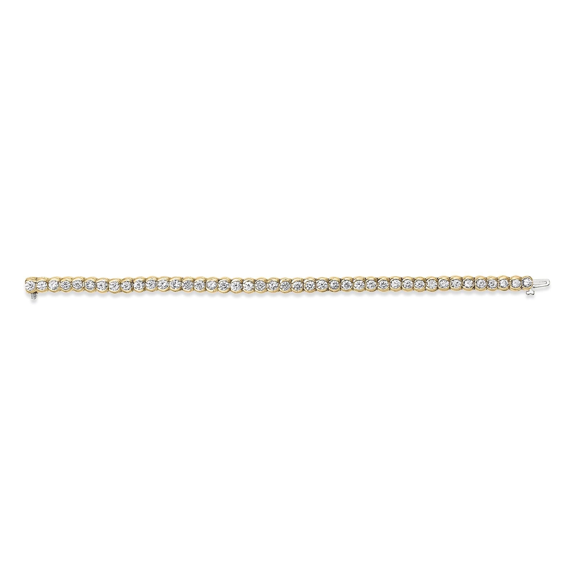 Moderne Bracelet de tennis en or jaune 14K 8.00 Cttw Half Bezel Set Diamond