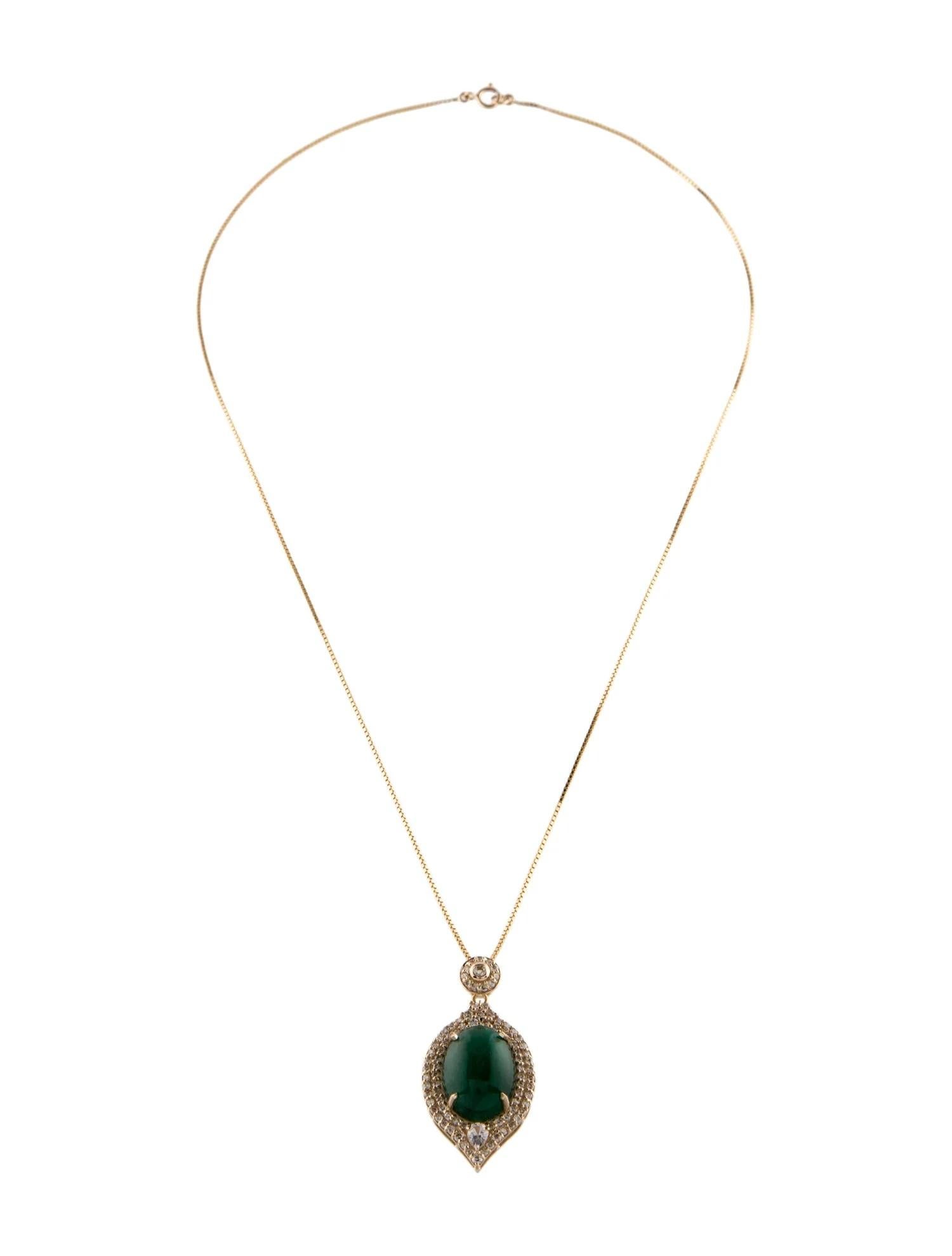 Artist 14K Yellow Gold 8.13ct Emerald, Sapphire, & Diamond Pendant Necklace For Sale