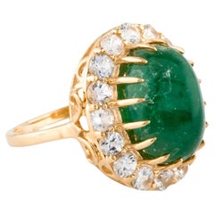 14K Yellow Gold 8.14ct Emerald 
Sapphire Cocktail Ring Size 6.75