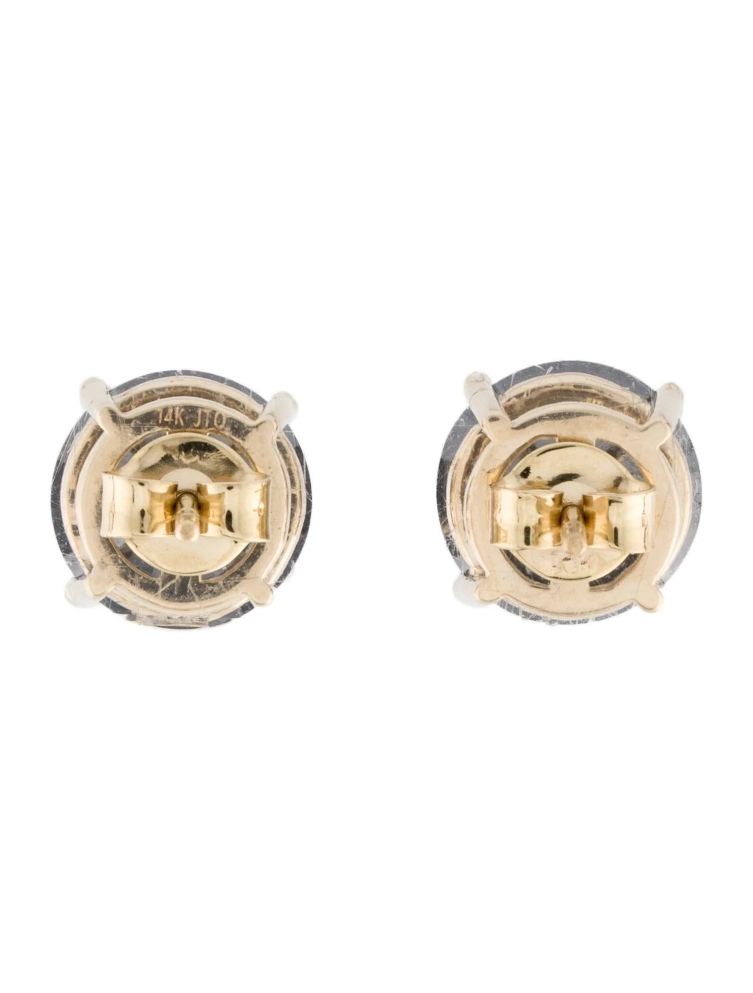 Artiste Clous d'oreilles en or jaune 14 carats avec diamants noirs de 8,29 carats en vente