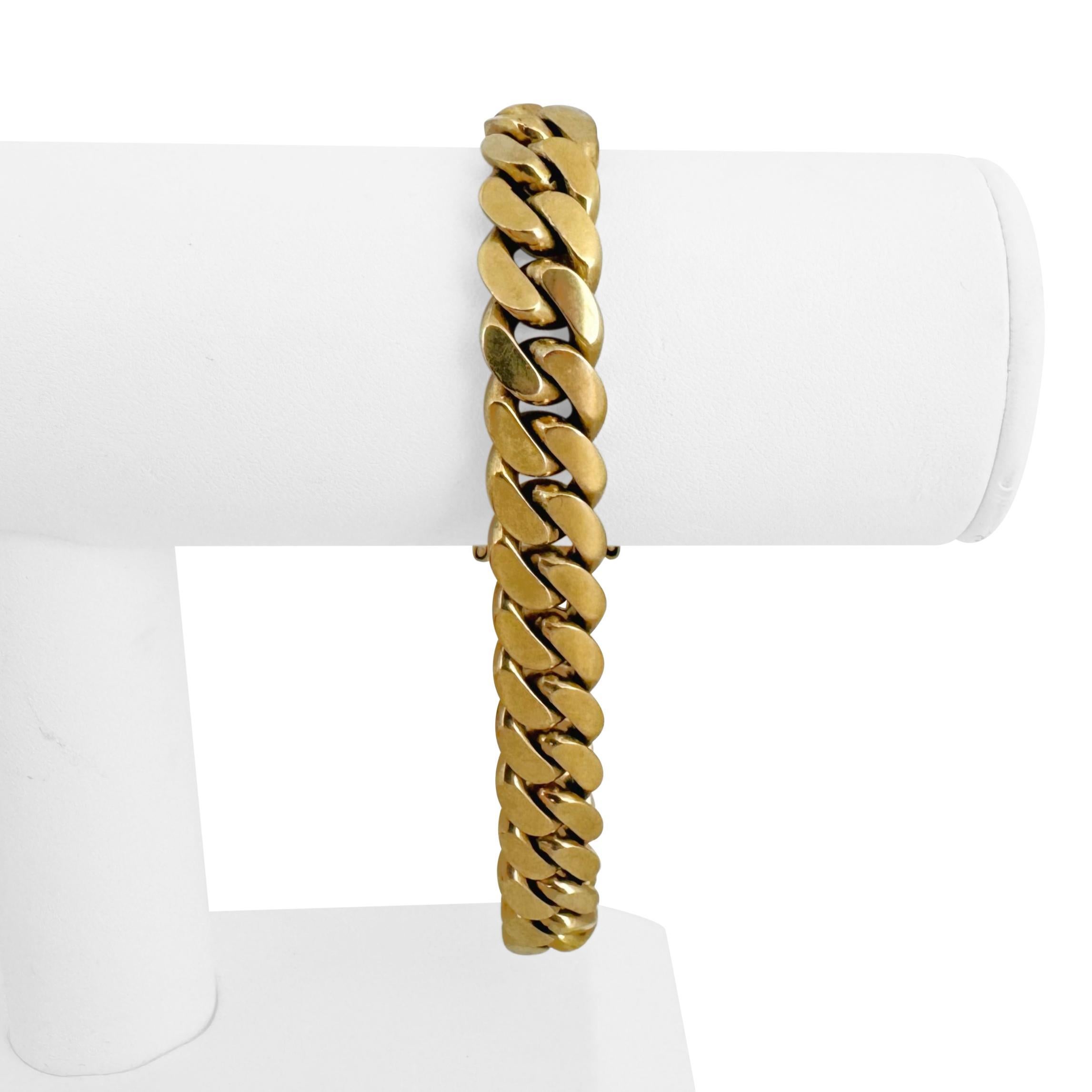 De los hombres Pulsera de eslabones cubanos para hombre de oro amarillo de 14k 83,2 g macizo 11 mm 8,5