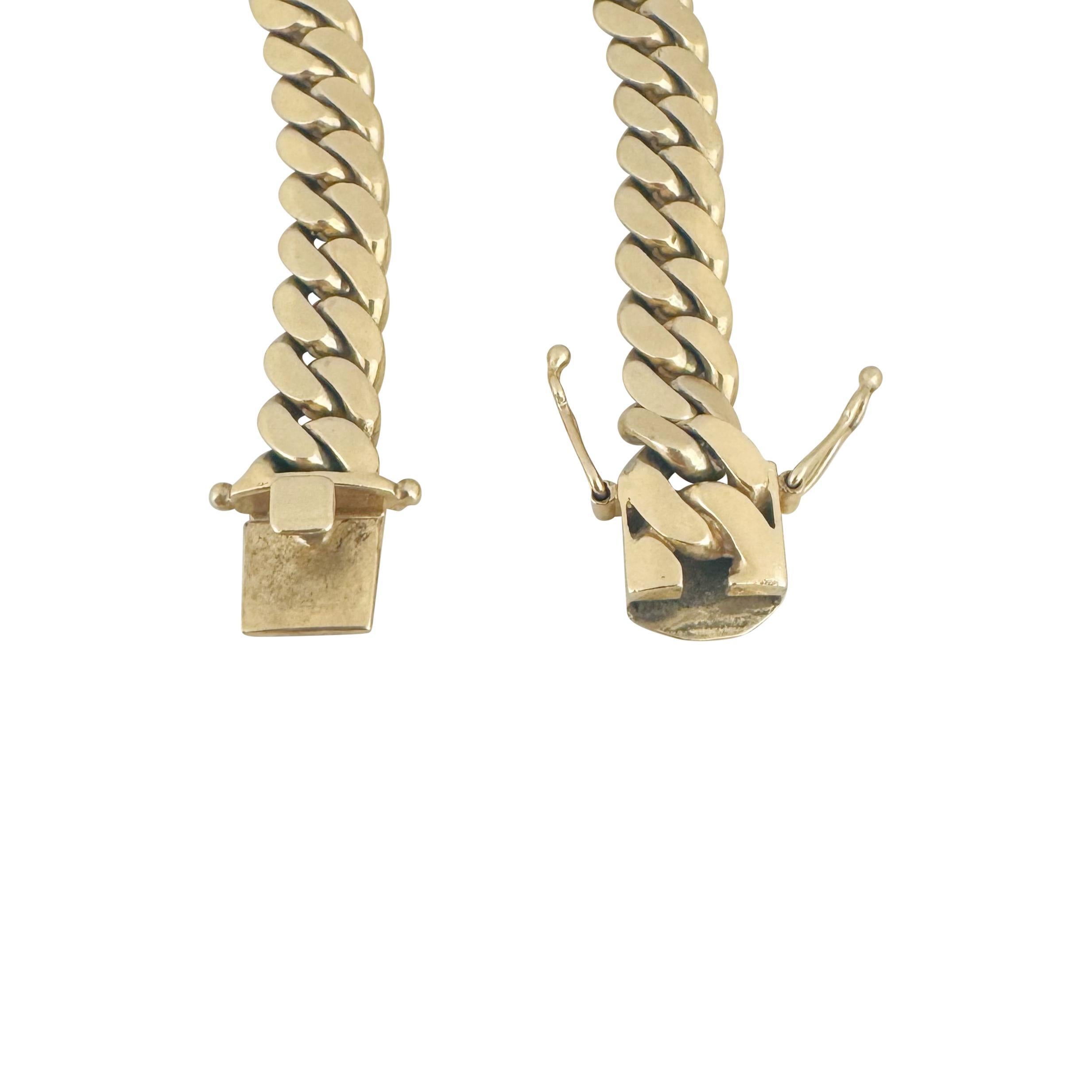 Pulsera de eslabones cubanos para hombre de oro amarillo de 14k 83,2 g macizo 11 mm 8,5